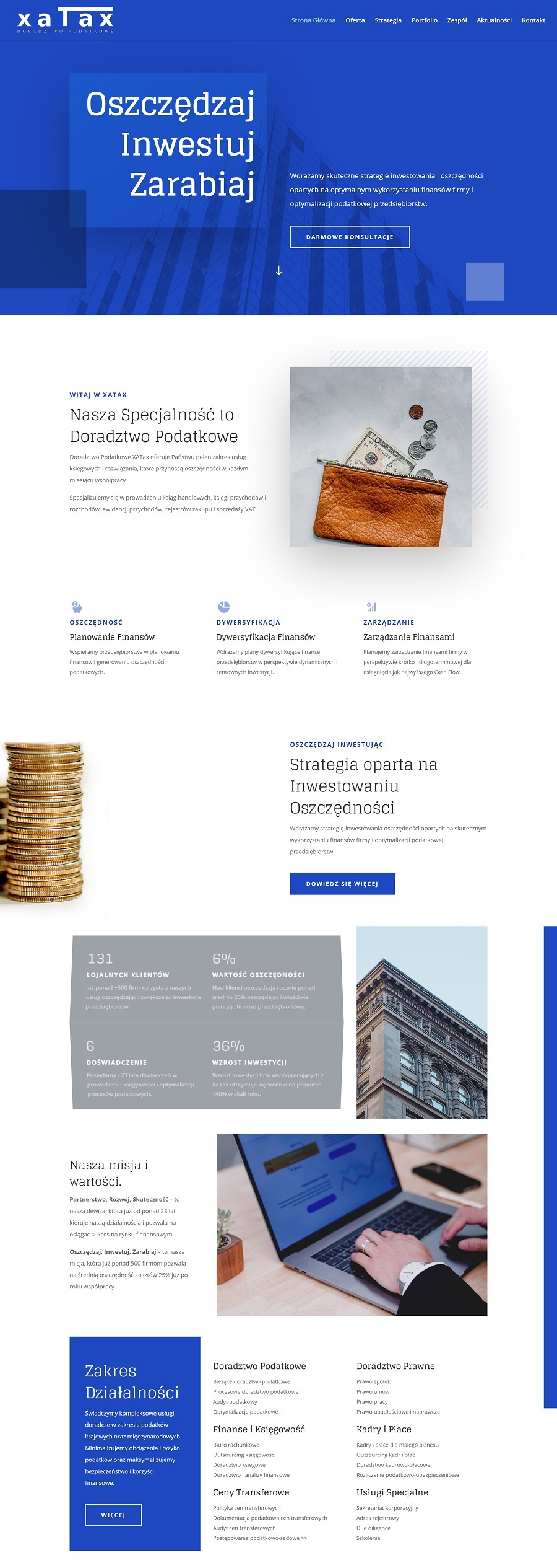 Projekt strony internetowej dla kancelarii podatkowej - Agencja Marketingowa OzonMedia z Wrocławia