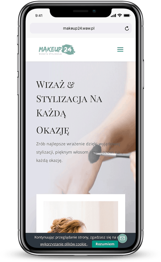 Projekt strony internetowej dla stylistki wizażystki - mobile - Agencja Marketingowa OzonMedia