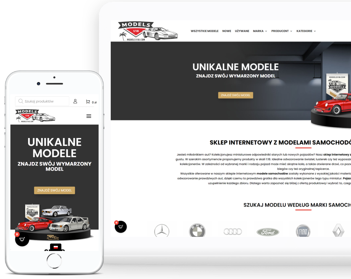 sklep internetowy z modelami samochodów - OzonMedia Agencja Marketingowa Wrocław